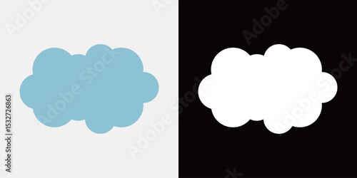 やわらかタッチの雲シルエット：背景・飾り付け用イラスト素材