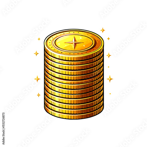 A Towering Stack of Gold Coins: Symbol of Wealth, Success, and Financial Prosperity