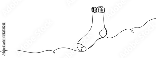 continuous line socks Vector lines, cut background, editable strokes.