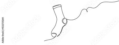 continuous line socks Vector lines, cut background, editable strokes.