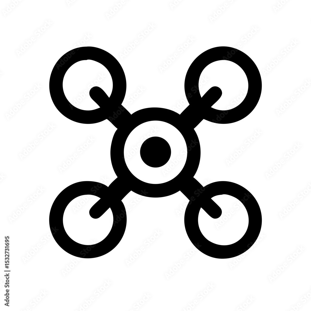 Quadcopter drone icon, simple design Quadcopter drone icon, simple design