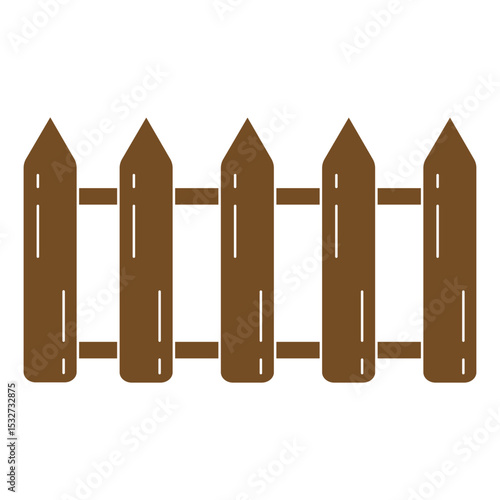 Wooden farm fence vector background. Realistic dark wood picket with oak texture