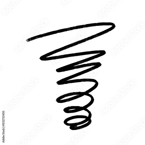 Image of worry and frustration. Iconic illustration of mulling and stressed emotions. Spiral drawn with hand-drawn lines.