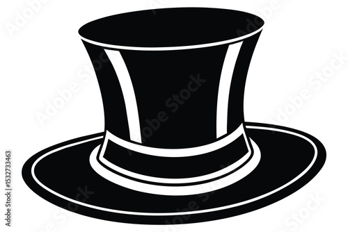 Classic Top Hat Silhouette Elegant Victorian Era Headwear Design