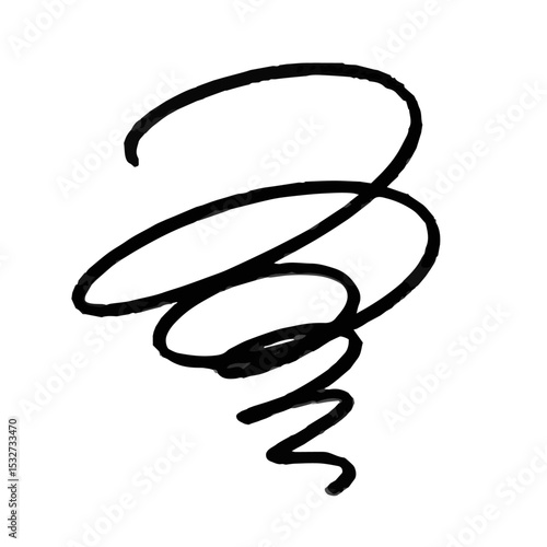 Image of worry and frustration. Iconic illustration of mulling and stressed emotions. Spiral drawn with hand-drawn lines.