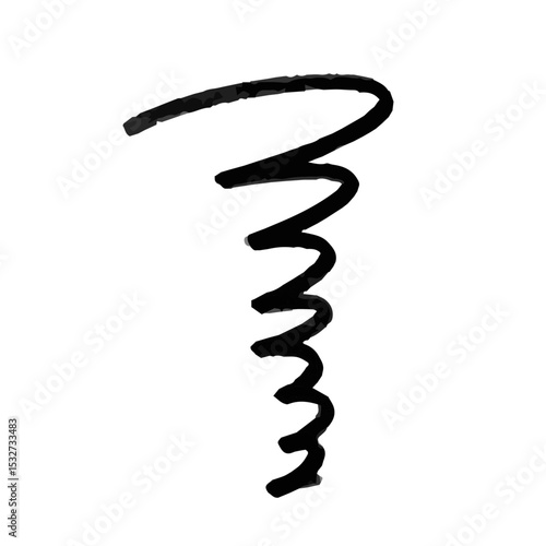 Image of worry and frustration. Iconic illustration of mulling and stressed emotions. Spiral drawn with hand-drawn lines.