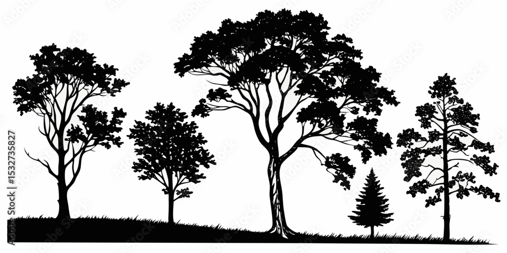 Fototapeta premium Tree and flower vector 