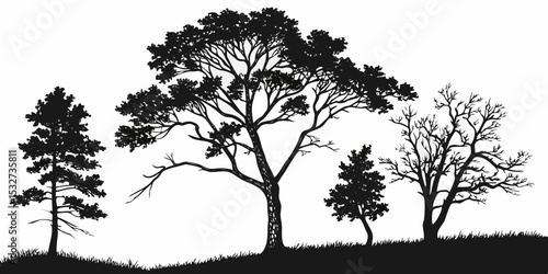 Wallpaper Mural Tree and flower vector  Torontodigital.ca