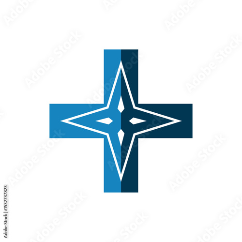 silver star with ribbon hospital and health care plus sigh