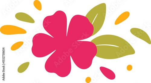 Elemento flores e folhas estilo orgânico