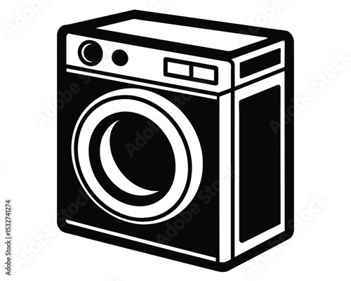 Efficient Laundry Modern Washing Machine Icon Design