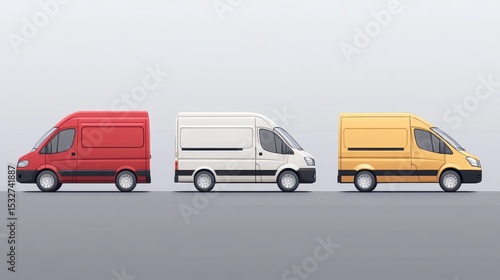 Wallpaper Mural Modern Fleet Vehicles Ready for Car Delivery Against a Grey Backdrop Torontodigital.ca