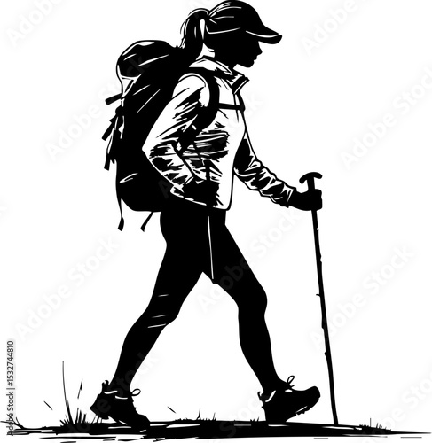 Hiking adventure forest trail outdoor activity nature landscape side view exploring the great outdoors