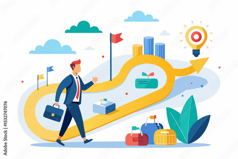 Obraz premium Flat vector illustration depicting a modern digital payment concept with two young characters using smartphones in front of a large online payment interface.