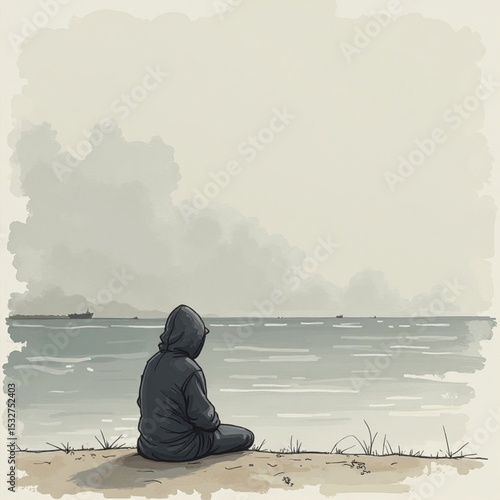 man sitting on the pier