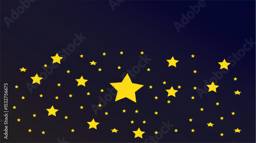 A Celestial Night Sky: A mesmerizing display of golden stars scattered across a deep, dark blue nocturnal expanse.