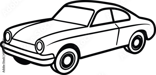 Black car vector illustration showing isolated luxury vehicle in classic and stylish design