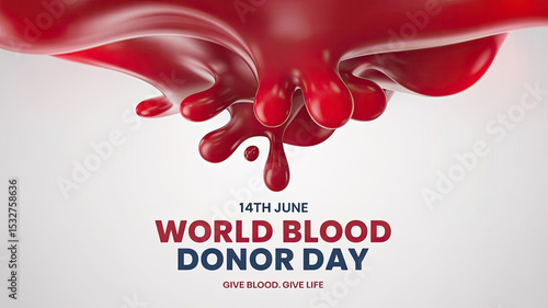 Celebrate World Blood Donor Day with this impactful global blood donation awareness graphic featuring a world map inside a blood drop, transparent background
