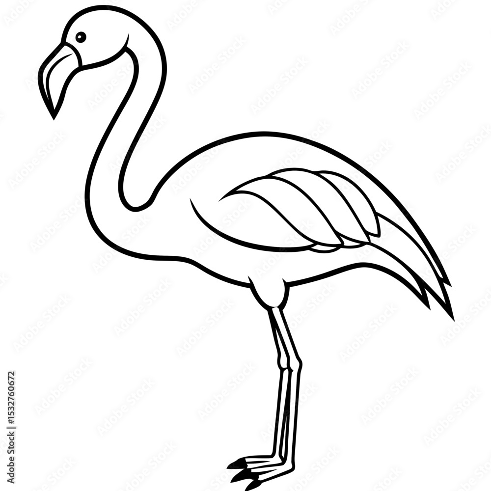 Obraz premium Flamingo Form line art vector