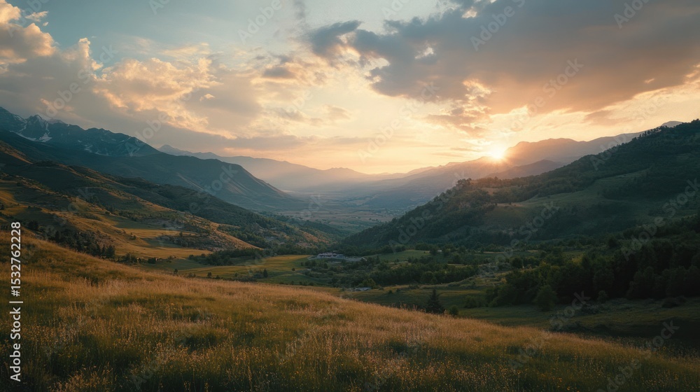 Mountain Valley at Sunset Mountain Valley at Sunset