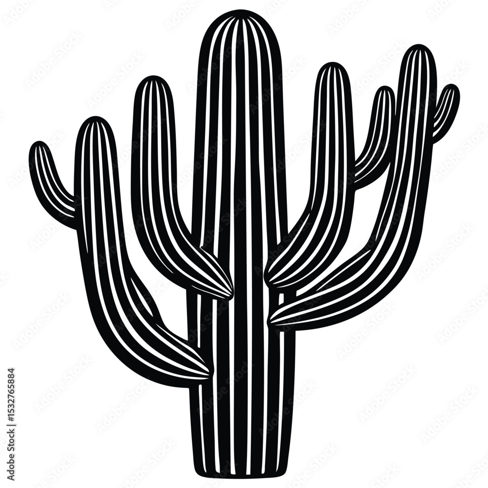 Majestic Desert Cactus Illustration Majestic Desert Cactus Illustration
