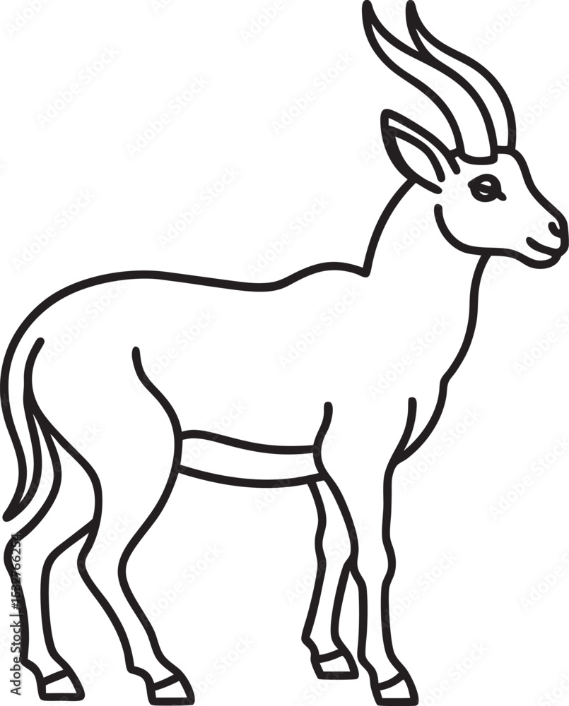 Fototapeta premium ibex outline icon vector file 1