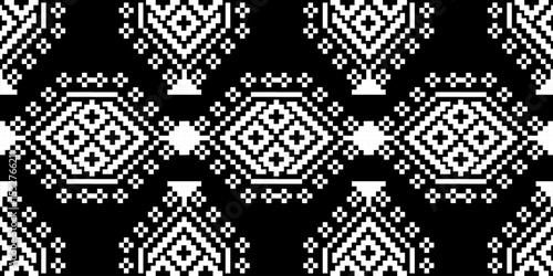 Pixel art ethnic, Pattern fabric pixel, design for background, clothing, decorative, drapery, cloth embroidery, geometric pixel art, handcraft, wallpaper, carpet, bag, card, cushions, Print, ethnic