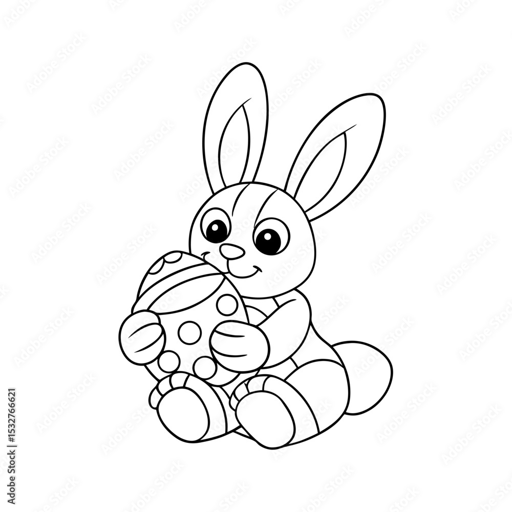 Fototapeta premium Bunny Cuddling a Jellybean Drawing
