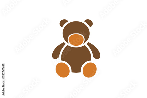 Cute Little Bear Vector – Adorable Animal Illustration for Postcards and Greeting Cards on White Background