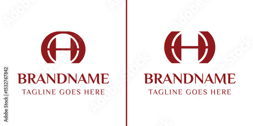 Letters AH and HH Monogram Logo, for any business or identity with HH AH HA initials