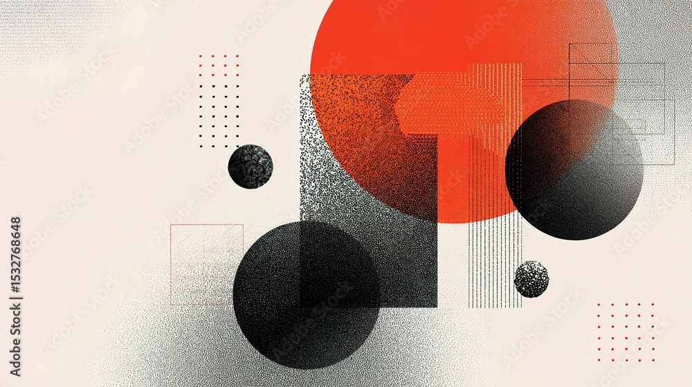Obraz premium Monochromatic Layout of Different Graph Shapes Overlaid on Design