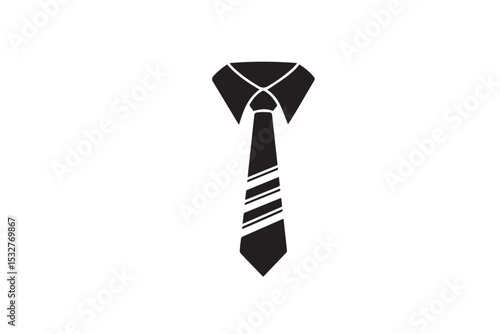 Necktie Silhouette Vector – Classic Black Icon for Business, Fashion, and Formal Wear Designs