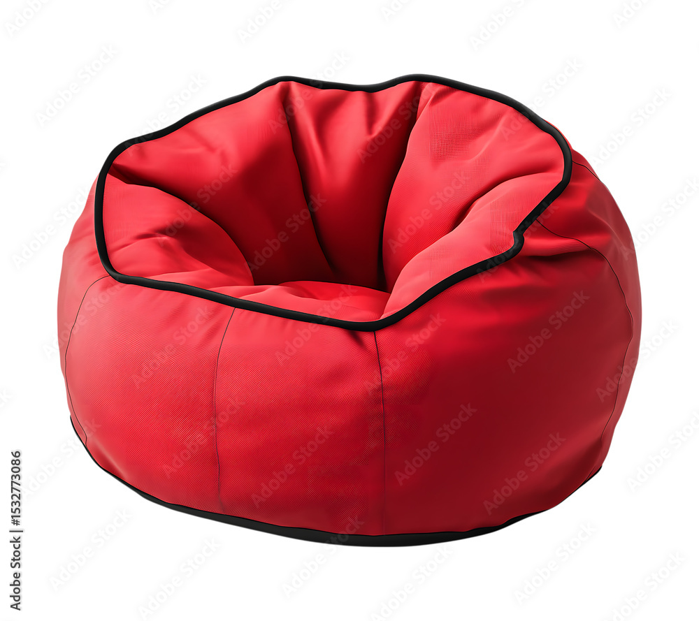 Red beanbag chair isolated on transparent background Red beanbag chair isolated on transparent background