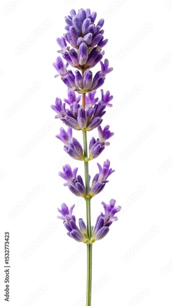 Close up shot of beautiful aromatic lavender flower on a white background Close up shot of beautiful aromatic lavender flower on a white background