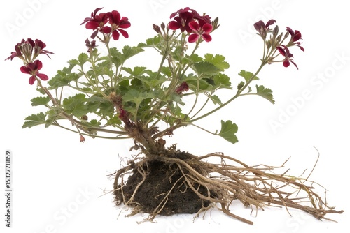 Pelargonium sidoides on white background