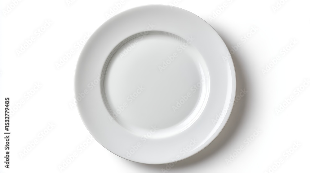 Elegant simplicity, a study of white plate on pristine white background minimalist Elegant simplicity, a study of white plate on pristine white background minimalist