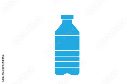 A single water bottle vector icon on a white background, featuring a clean and minimal design. Ideal for use in fitness and health graphics, hydration campaigns, product packaging, travel essentials