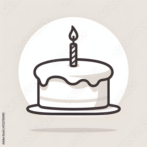 Birthday cake vector illustration with candles, a sweet dessert perfect for celebration