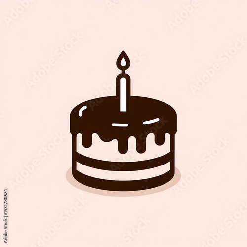 Vector illustration of a delicious chocolate birthday cake with candles, perfect for a sweet celebration party
