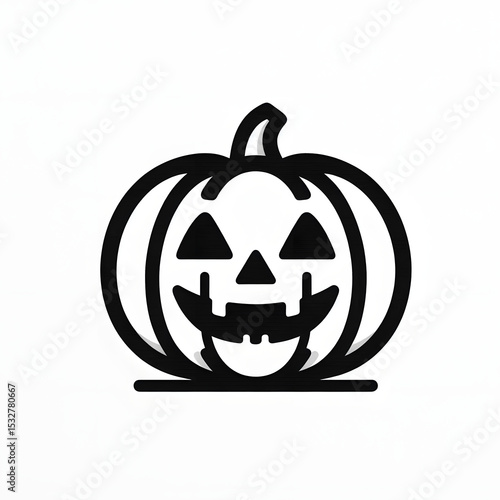 Orange Jack-o'-lantern pumpkin head, a spooky autumn Halloween symbol