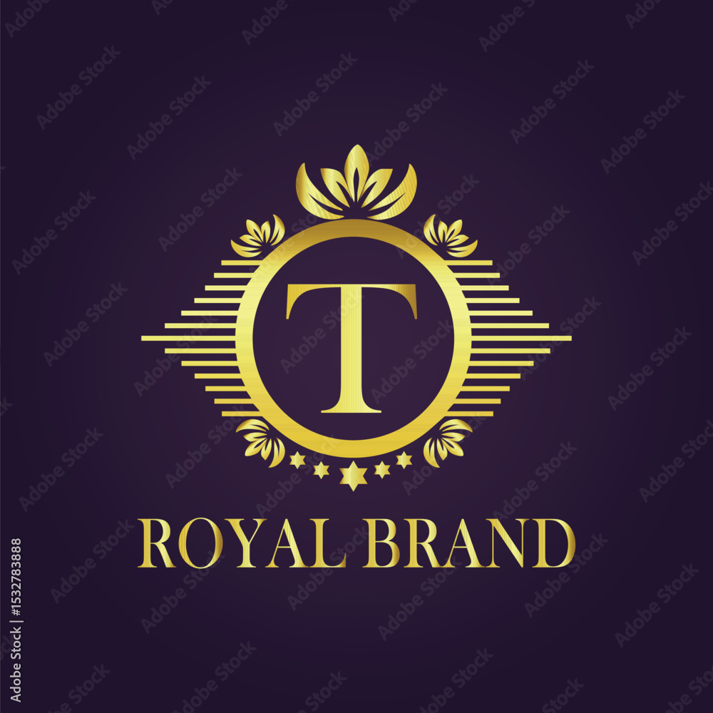 Fototapeta premium Letter luxury gold logo concept