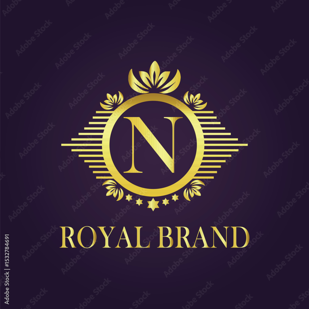 Fototapeta premium Letter luxury gold logo concept