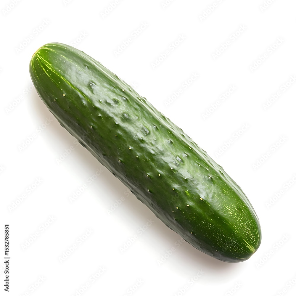 Perfectly ripe, crisp cucumber on a pure white background waiting to be eaten Perfectly ripe, crisp cucumber on a pure white background waiting to be eaten