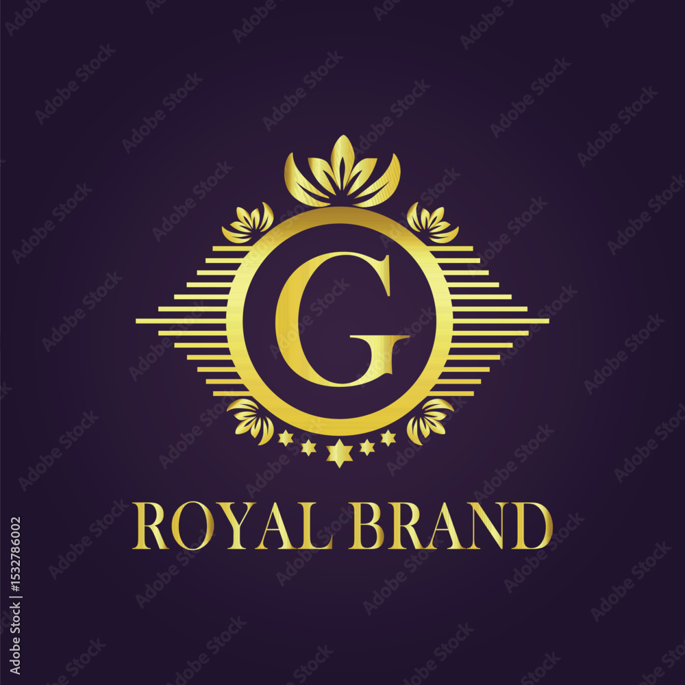 Fototapeta premium Letter luxury gold logo concept