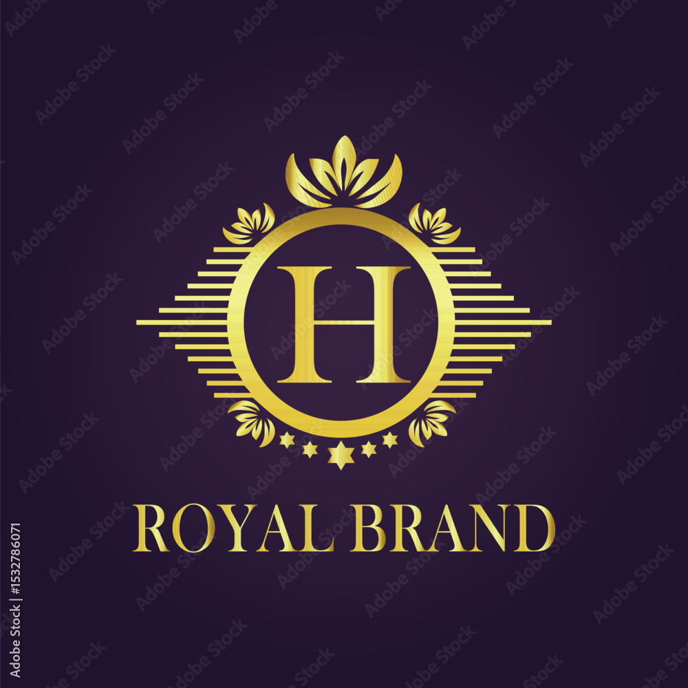 Fototapeta premium Letter luxury gold logo concept
