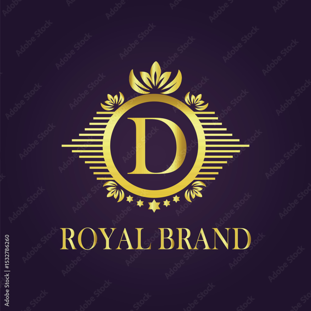 Naklejka premium Letter luxury gold logo concept