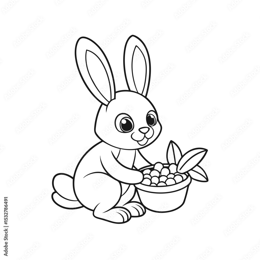Obraz premium Bunny Playing Hopscotch Coloring Page
