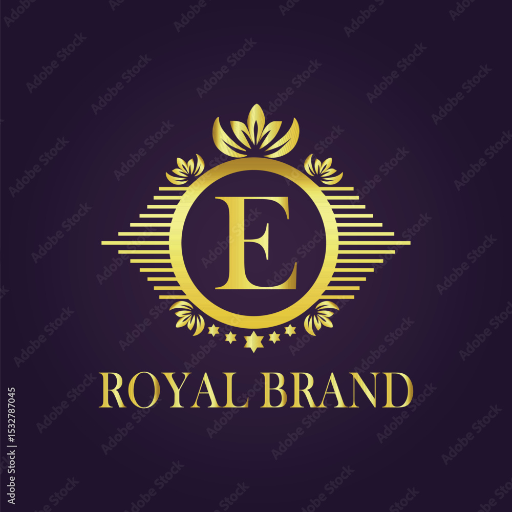 Naklejka premium Letter luxury gold logo concept