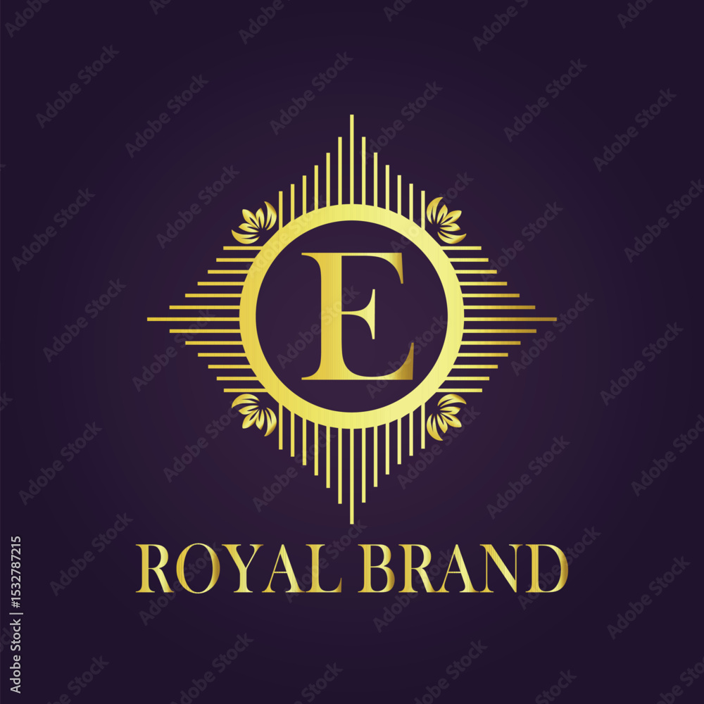 Naklejka premium Letter luxury gold logo concept