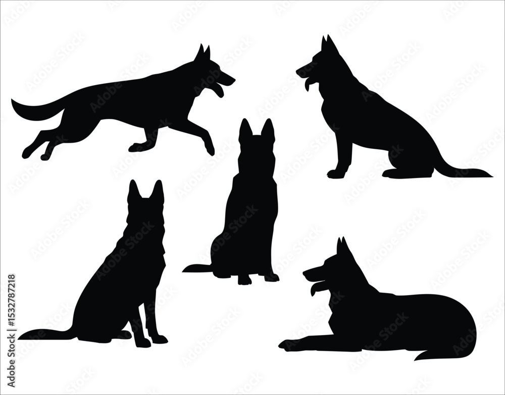 German Shepherd Silhouettes for Crafting German Shepherd Silhouettes for Crafting